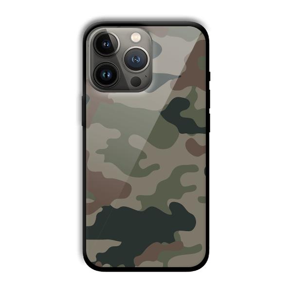 Green Camo Customized Printed Glass Back Cover for Apple iPhone 13 Pro Max