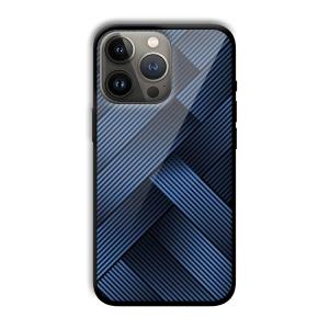 Blue Criss Cross Customized Printed Glass Back Cover for Apple iPhone 13 Pro Max