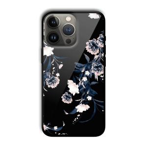 Dark Flowers Customized Printed Glass Back Cover for Apple iPhone 13 Pro