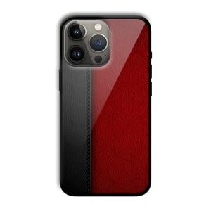 Leather Texture Customized Printed Glass Back Cover for Apple