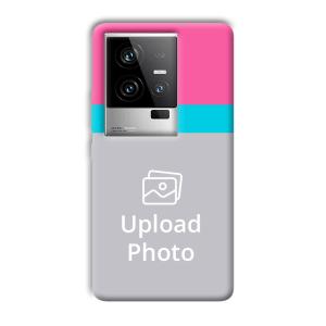 Pink & Sky Blue Customized Printed Back Cover for iQOO 11 5G