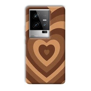 Brown Hearts Phone Customized Printed Back Cover for iQOO 11 5G
