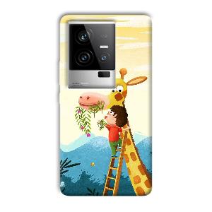 Giraffe & The Boy Phone Customized Printed Back Cover for iQOO 11 5G