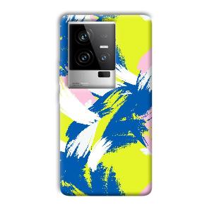 Blue White Pattern Phone Customized Printed Back Cover for iQOO 11 5G