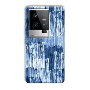 Blue White Lines Phone Customized Printed Back Cover for iQOO 11 5G