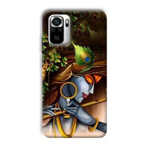 Krishna & Flute Phone Customized Printed Back Cover for Redmi Note 10S