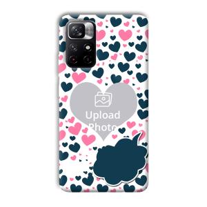 Blue & Pink Hearts Customized Printed Back Cover for Xiaomi Mi Note 11T