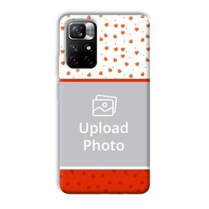 Orange Hearts Customized Printed Back Cover for Xiaomi Mi Note 11T