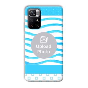Blue Wavy Design Customized Printed Back Cover for Xiaomi Mi Note 11T