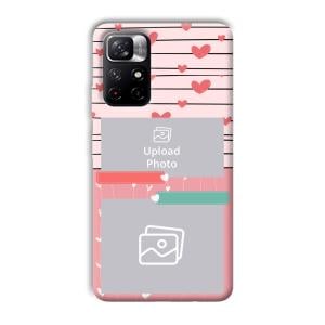 Pink Hearts Customized Printed Back Cover for Xiaomi Mi Note 11T