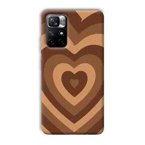 Brown Hearts Phone Customized Printed Back Cover for Xiaomi Mi Note 11T