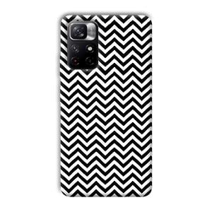 Black White Zig Zag Phone Customized Printed Back Cover for Xiaomi Mi Note 11T