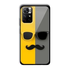 Yellow and Grey Sunglass Customized Printed Glass Back Cover for Xiaomi Mi Note 11T