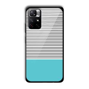 Cyan Stripes Customized Printed Glass Back Cover for Xiaomi Mi Note 11T