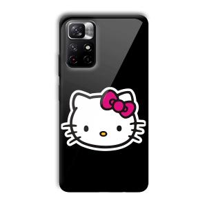 Cute Kitty Customized Printed Glass Back Cover for Xiaomi Mi Note 11T