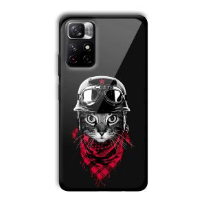 Rider Cat Customized Printed Glass Back Cover for Xiaomi Mi Note 11T
