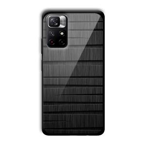 Black Wooden Pattern Customized Printed Glass Back Cover for Xiaomi Mi Note 11T