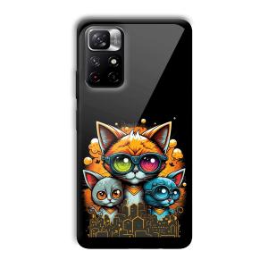 Cats Customized Printed Glass Back Cover for Xiaomi Mi Note 11T