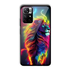 Neon Lion Customized Printed Glass Back Cover for Xiaomi Mi Note 11T