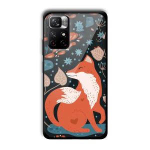 Cute Fox Customized Printed Glass Back Cover for Xiaomi Mi Note 11T