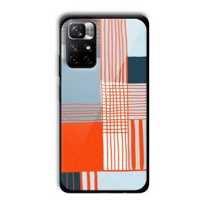 Orange Stripes Customized Printed Glass Back Cover for Xiaomi Mi Note 11T