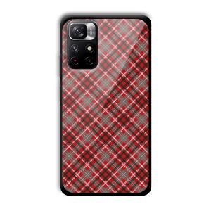Red Checks Customized Printed Glass Back Cover for Xiaomi Mi Note 11T