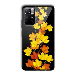 Golden Leaves Customized Printed Glass Back Cover for Xiaomi Mi Note 11T