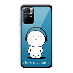 I Love my Music Customized Printed Glass Back Cover for Xiaomi Mi Note 11T