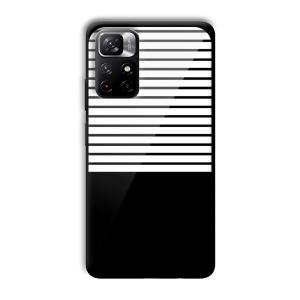 White and Black Stripes Customized Printed Glass Back Cover for Xiaomi Mi Note 11T