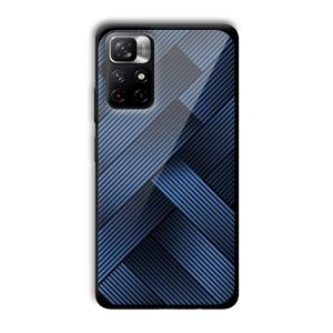 Blue Criss Cross Customized Printed Glass Back Cover for Xiaomi Mi Note 11T