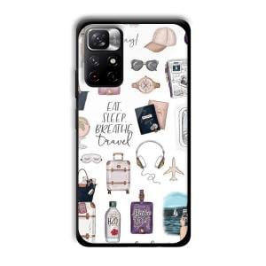 Eat Sleep Breathe Travel Customized Printed Glass Back Cover for Xiaomi Mi Note 11T