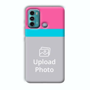 Pink & Sky Blue Customized Printed Back Cover for Motorola G40 Fusion