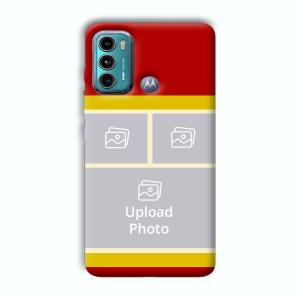 Red Yellow Collage Customized Printed Back Cover for Motorola G40 Fusion