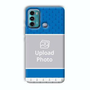 Blue White Design Customized Printed Back Cover for Motorola G40 Fusion