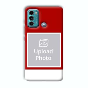 Red & White Customized Printed Back Cover for Motorola G40 Fusion