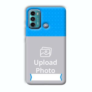 Sky Blue & White Customized Printed Back Cover for Motorola G40 Fusion