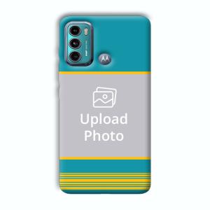 Yellow Blue Design Customized Printed Back Cover for Motorola G40 Fusion