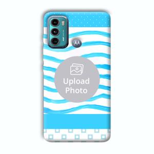 Blue Wavy Design Customized Printed Back Cover for Motorola G40 Fusion