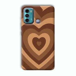 Brown Hearts Phone Customized Printed Back Cover for Motorola G40 Fusion