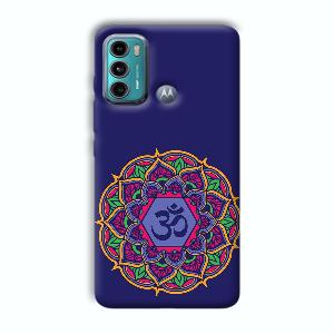Blue Om Design Phone Customized Printed Back Cover for Motorola G40 Fusion