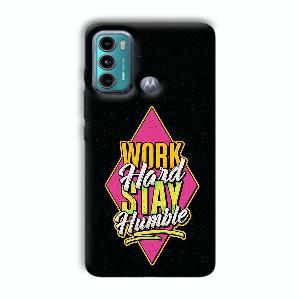 Work Hard Quote Phone Customized Printed Back Cover for Motorola G40 Fusion