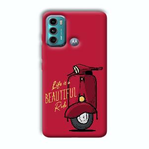 Life is Beautiful  Phone Customized Printed Back Cover for Motorola G40 Fusion