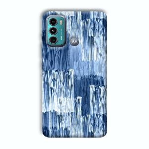 Blue White Lines Phone Customized Printed Back Cover for Motorola G40 Fusion