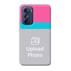 Pink & Sky Blue Customized Printed Back Cover for Motorola Edge 30