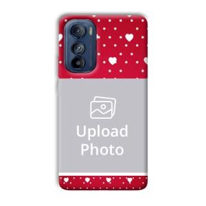 White Hearts Customized Printed Back Cover for Motorola Edge 30