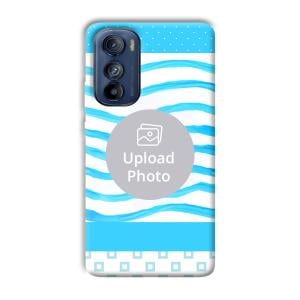 Blue Wavy Design Customized Printed Back Cover for Motorola