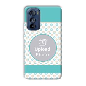 Blue Flowers Customized Printed Back Cover for Motorola