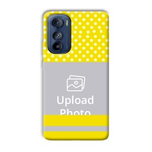 White & Yellow Customized Printed Back Cover for Motorola Edge 30