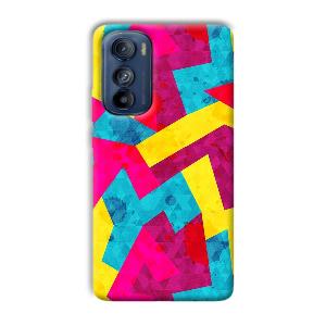Pink Yellow Pattern Phone Customized Printed Back Cover for Motorola Edge 30