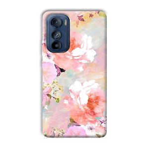 Floral Canvas Phone Customized Printed Back Cover for Motorola Edge 30